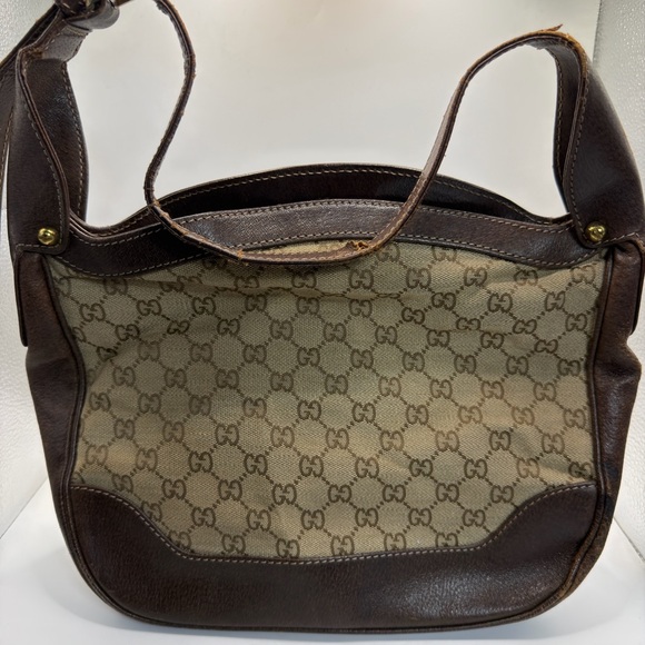 Gucci Brown and Cream Shoulder Bag - Picture 2 of 16